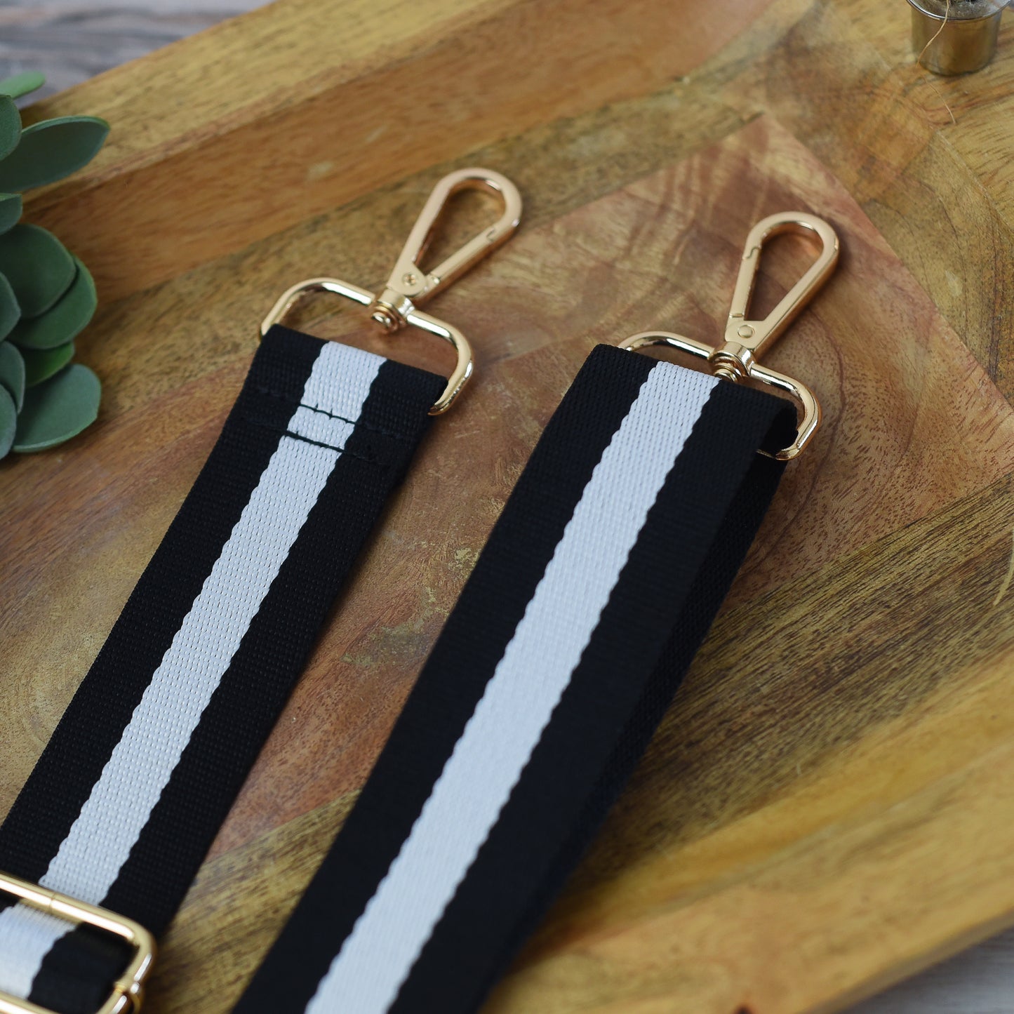 Adjustable Bag Strap 1.5 inch Striped- Black and White