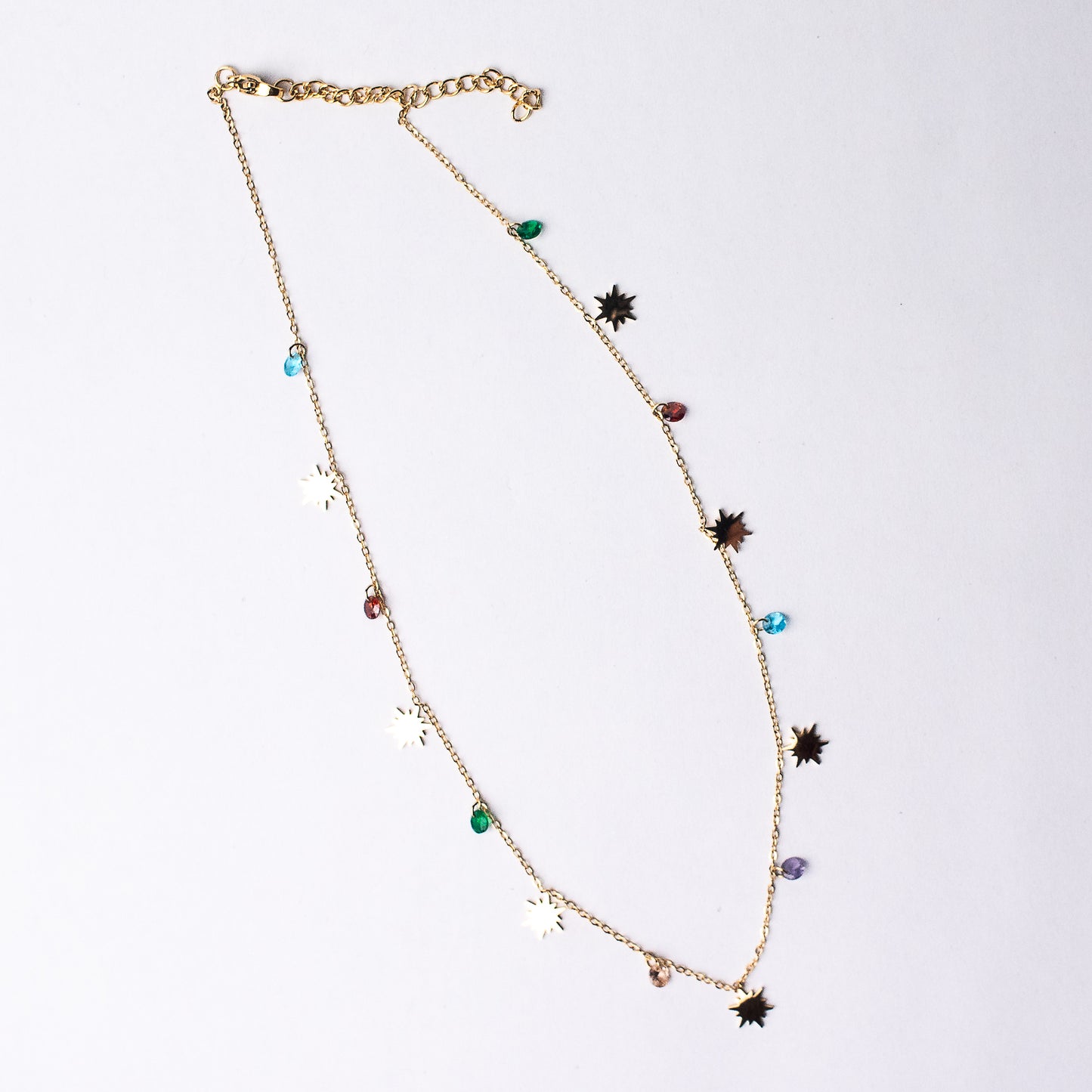 Stars and Stones Necklace in Gold