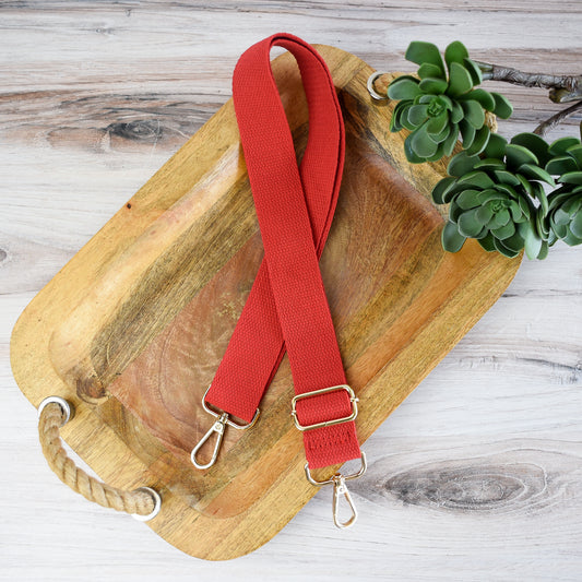 Adjustable Bag Strap 1.5 inch Solid Color- Red
