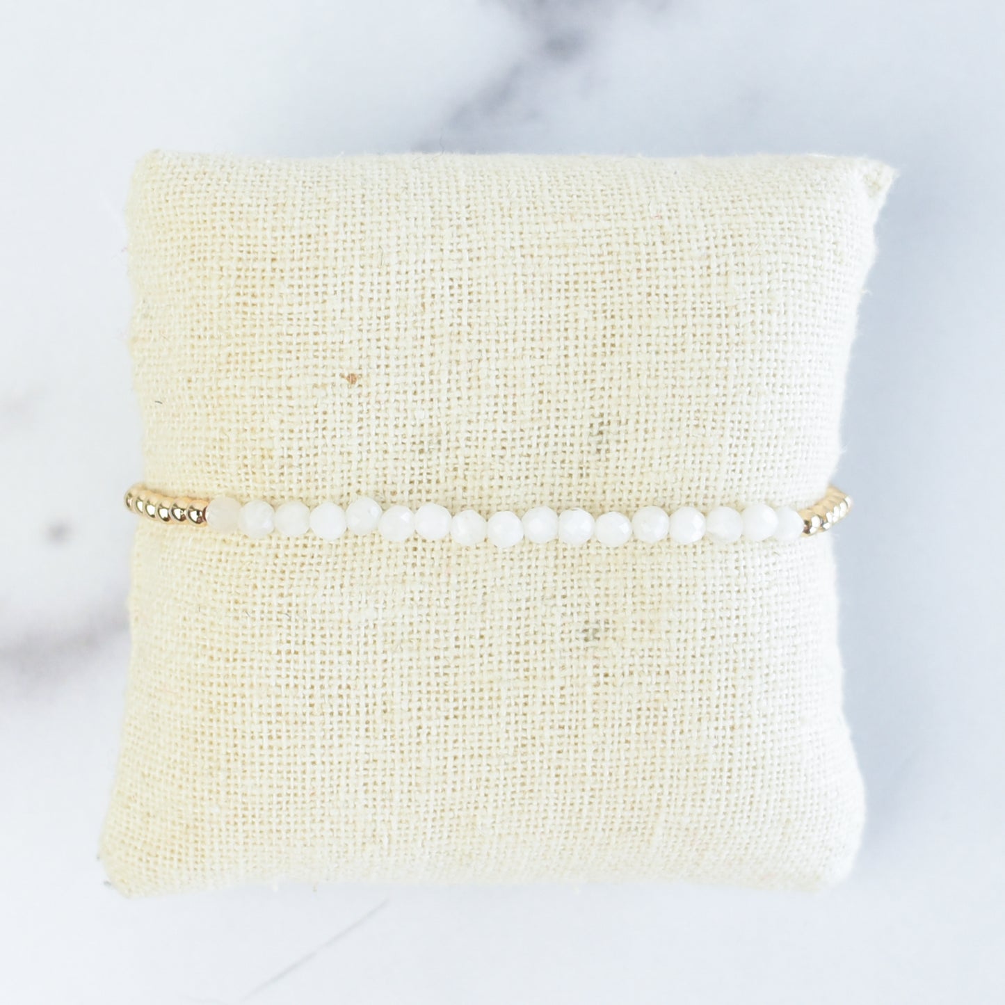 Semi Precious Stone and Beaded Stretch Bracelet