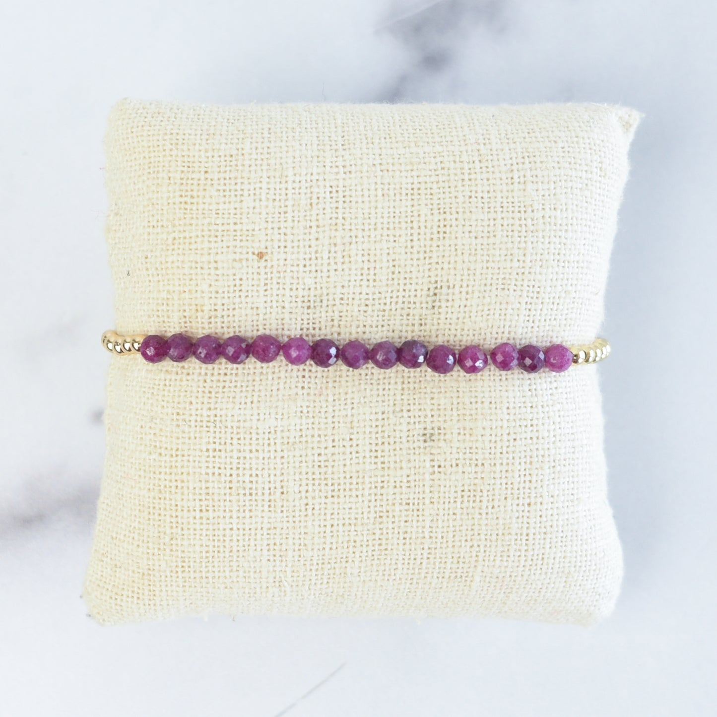 Semi Precious Stone and Beaded Stretch Bracelet