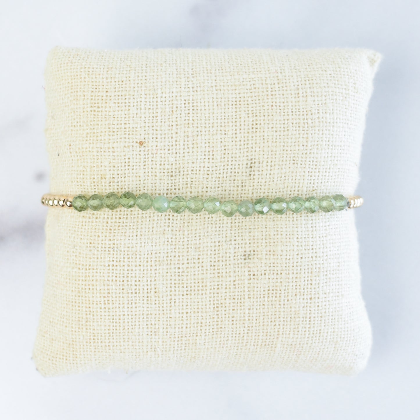 Semi Precious Stone and Beaded Stretch Bracelet