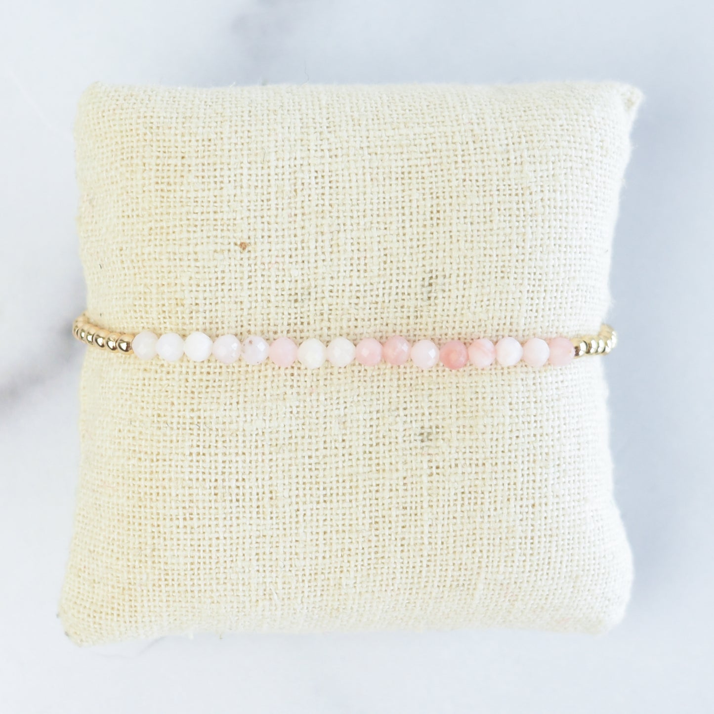 Semi Precious Stone and Beaded Stretch Bracelet