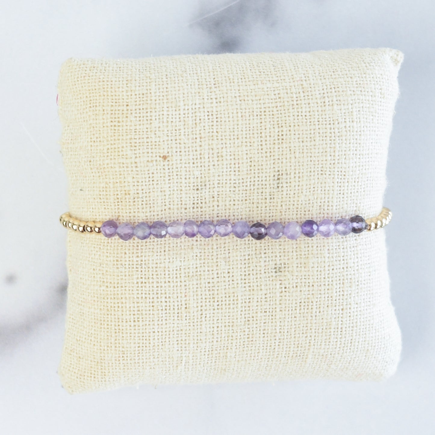 Semi Precious Stone and Beaded Stretch Bracelet