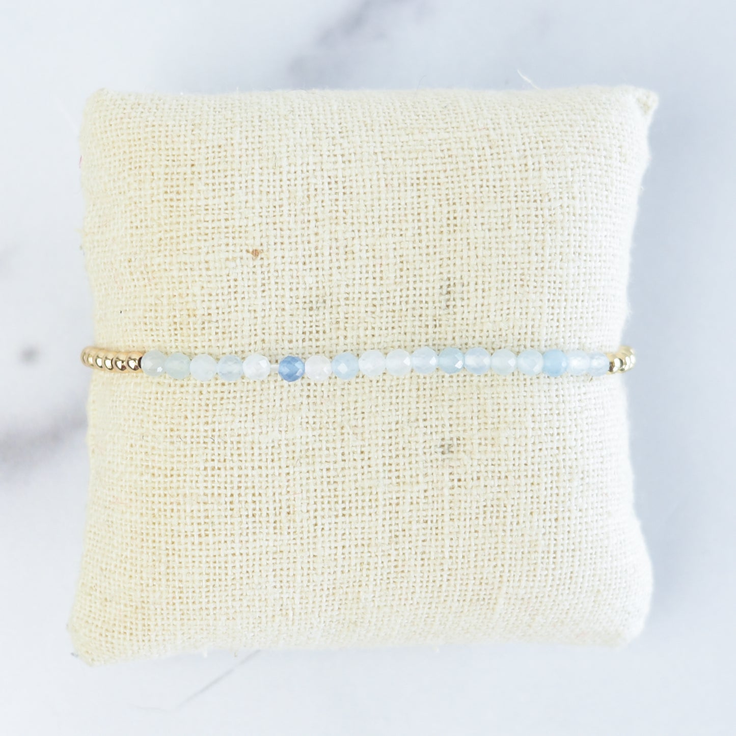 Semi Precious Stone and Beaded Stretch Bracelet