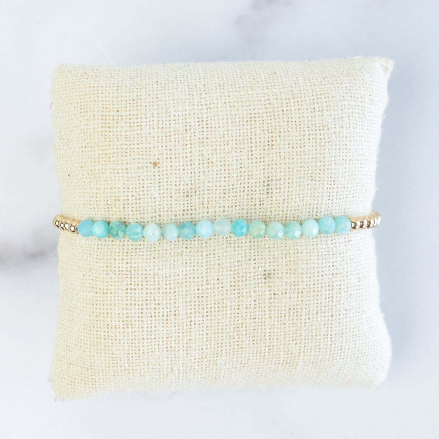 Semi Precious Stone and Beaded Stretch Bracelet
