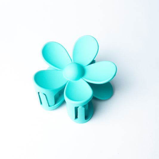Andrea Large Flower Hair Clip-Teal Green