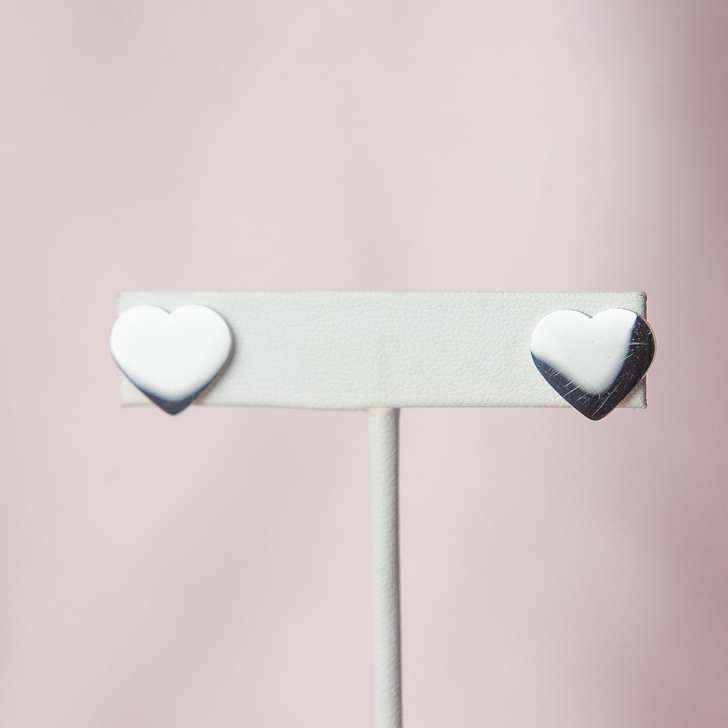 Luxe Heart Studs in Stainless Steel