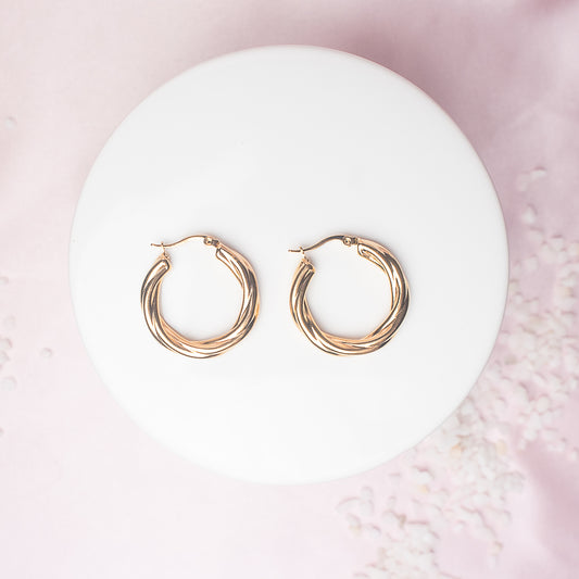 Nikki Twisted Hoops in Gold