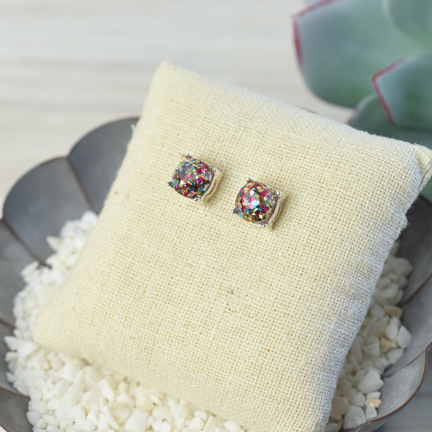 Glitter Studs Earrings