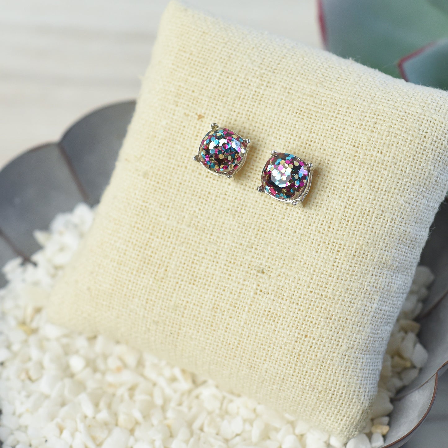 Glitter Studs Earrings