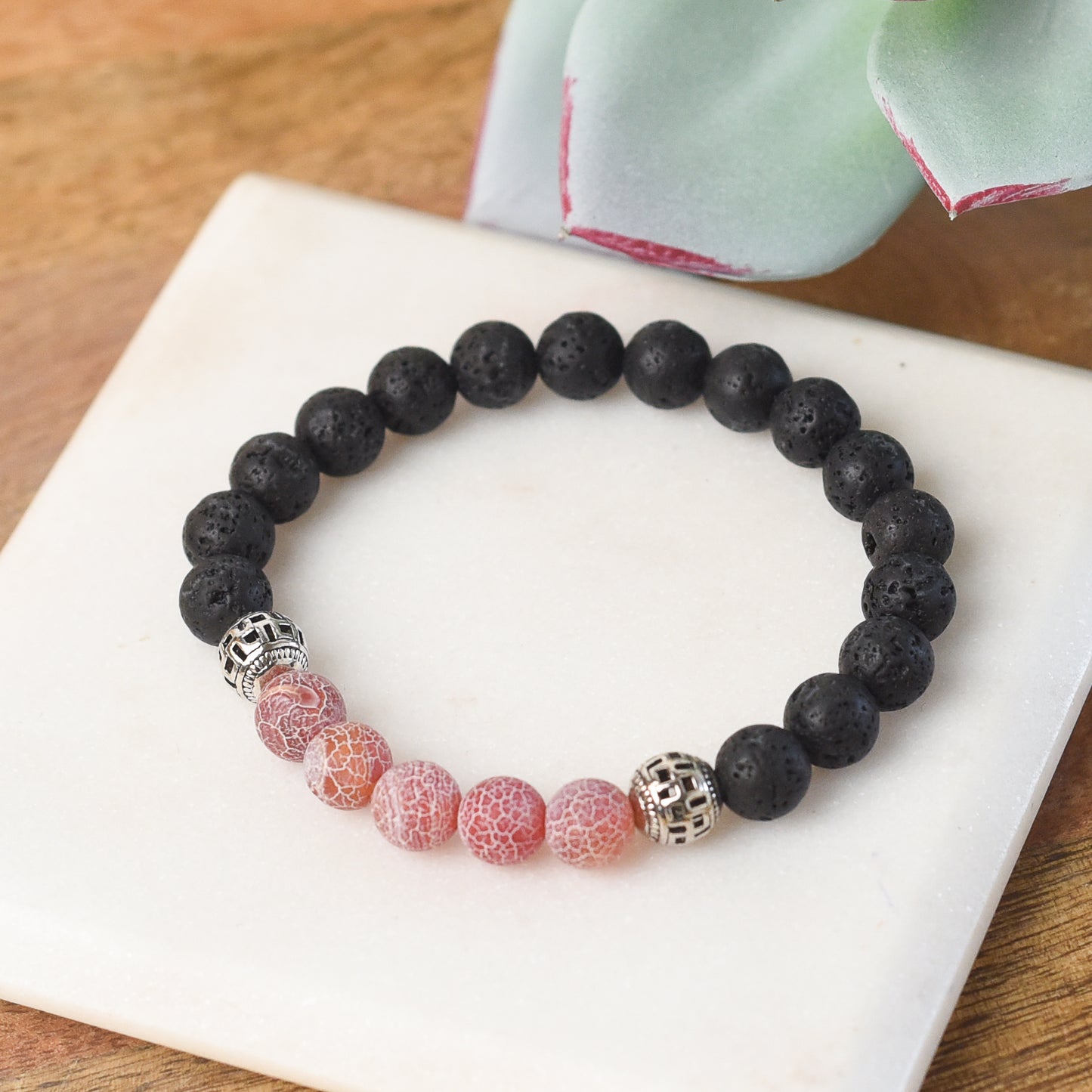 Lava Stone Diffuser Stretch Bracelet Set (Individuals or Assorted set of 6)