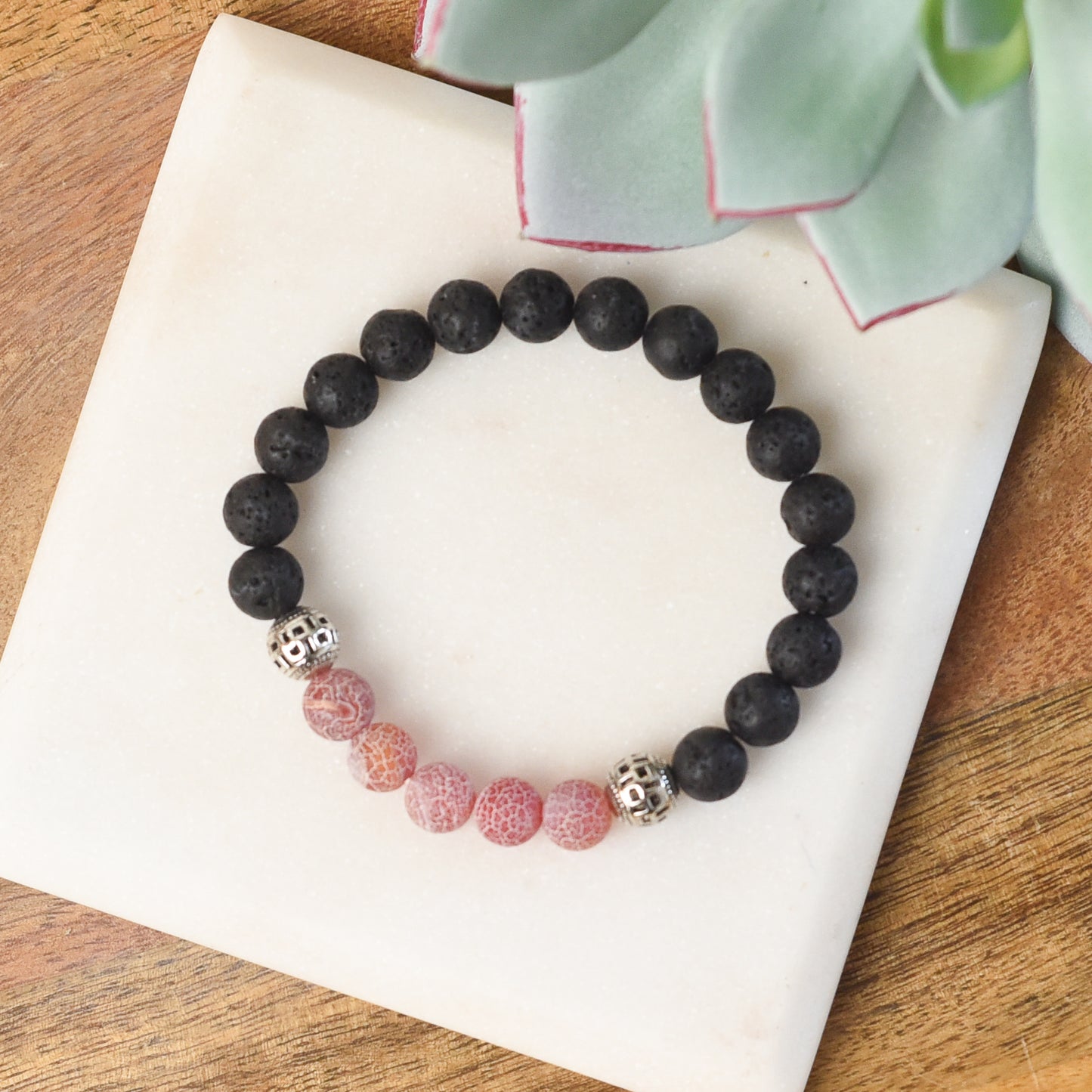 Lava Stone Diffuser Stretch Bracelet Set (Individuals or Assorted set of 6)