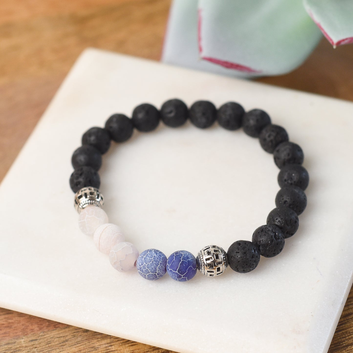 Lava Stone Diffuser Stretch Bracelet Set (Individuals or Assorted set of 6)