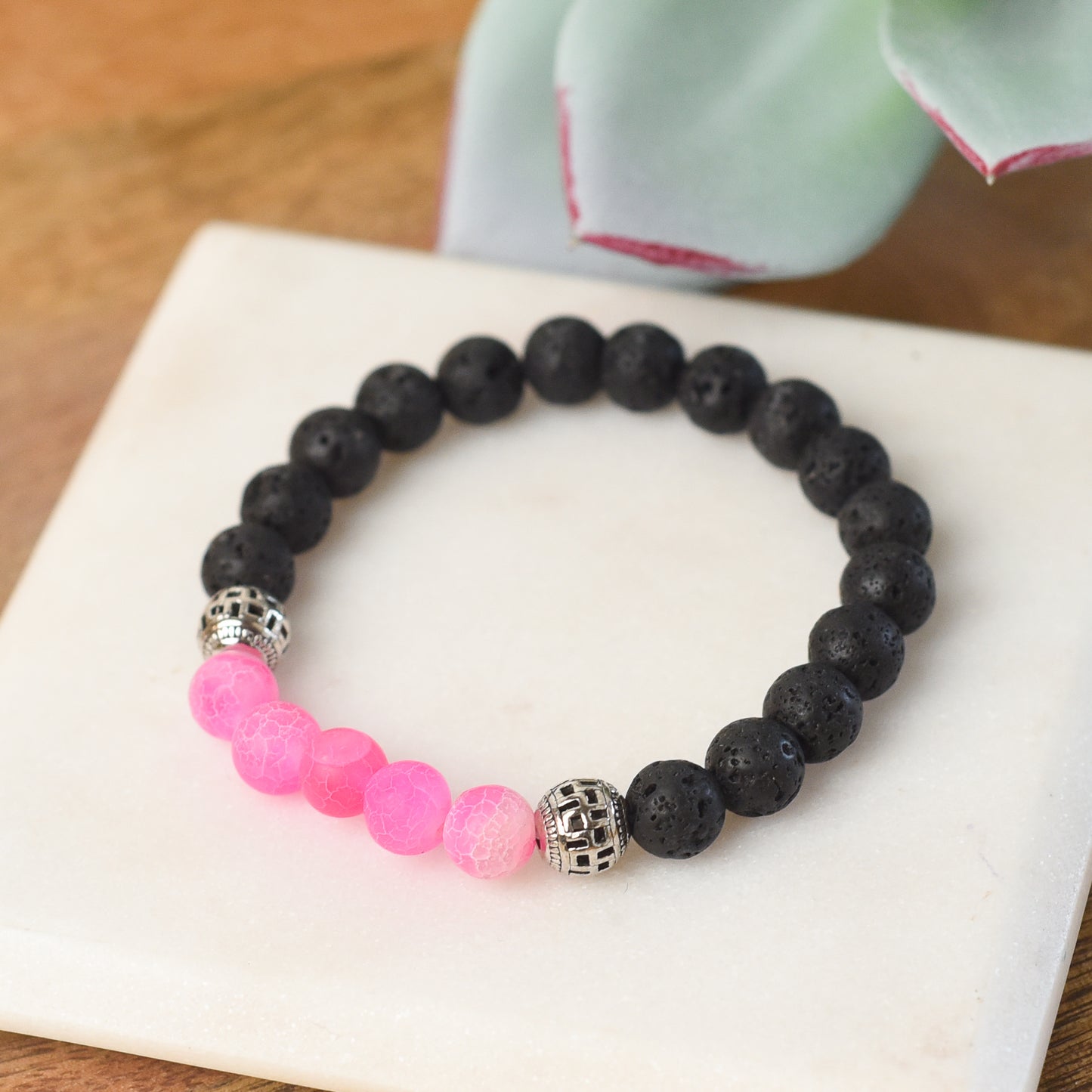 Lava Stone Diffuser Stretch Bracelet Set (Individuals or Assorted set of 6)