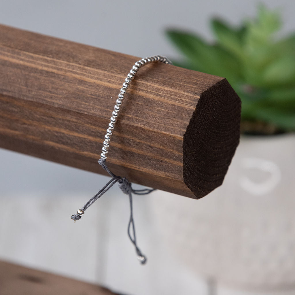 Stevie Tiny Bead Adjustable Silken Cord Bracelet: In Three Styles