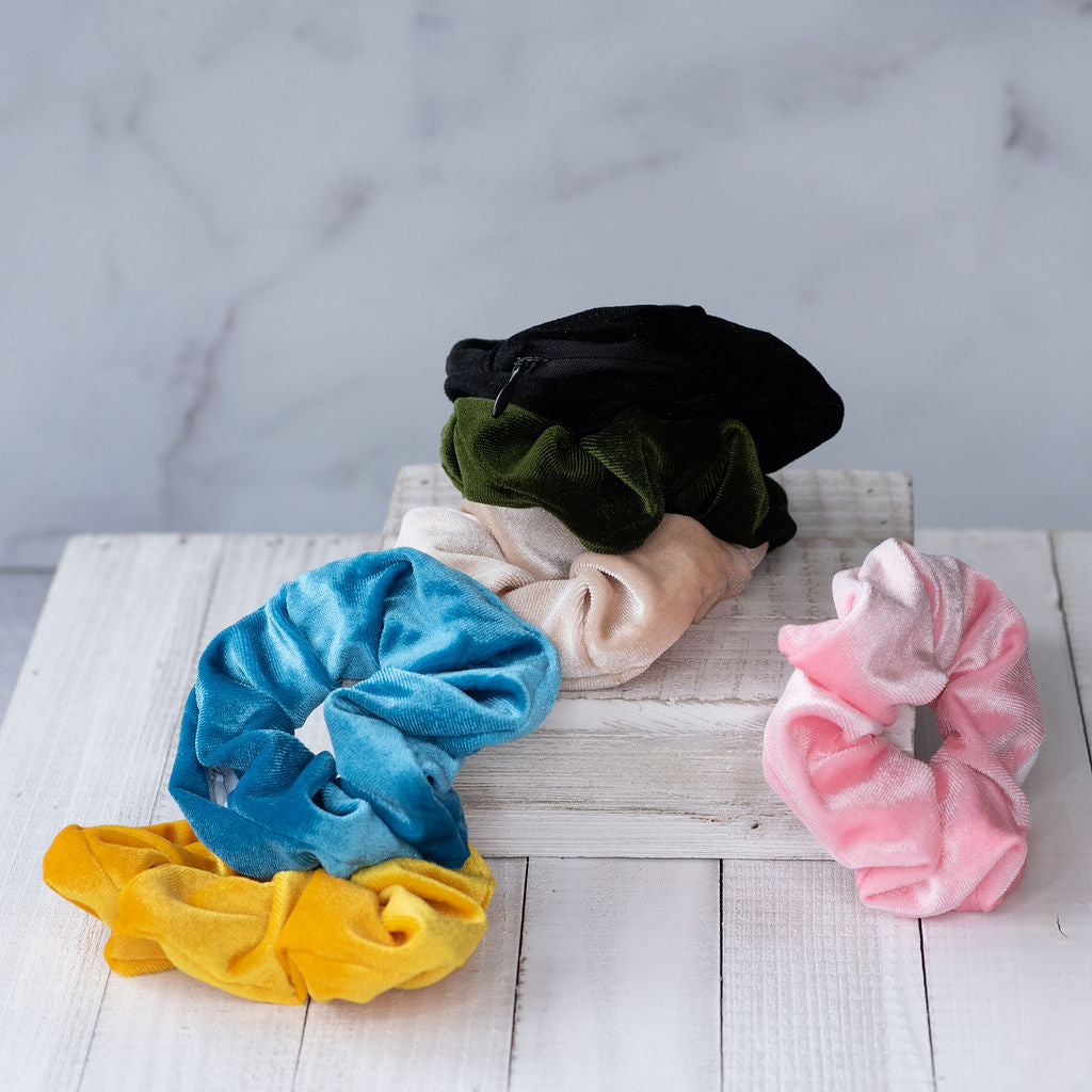Hidden Zipper Velvet Scrunch (Set of 6)
