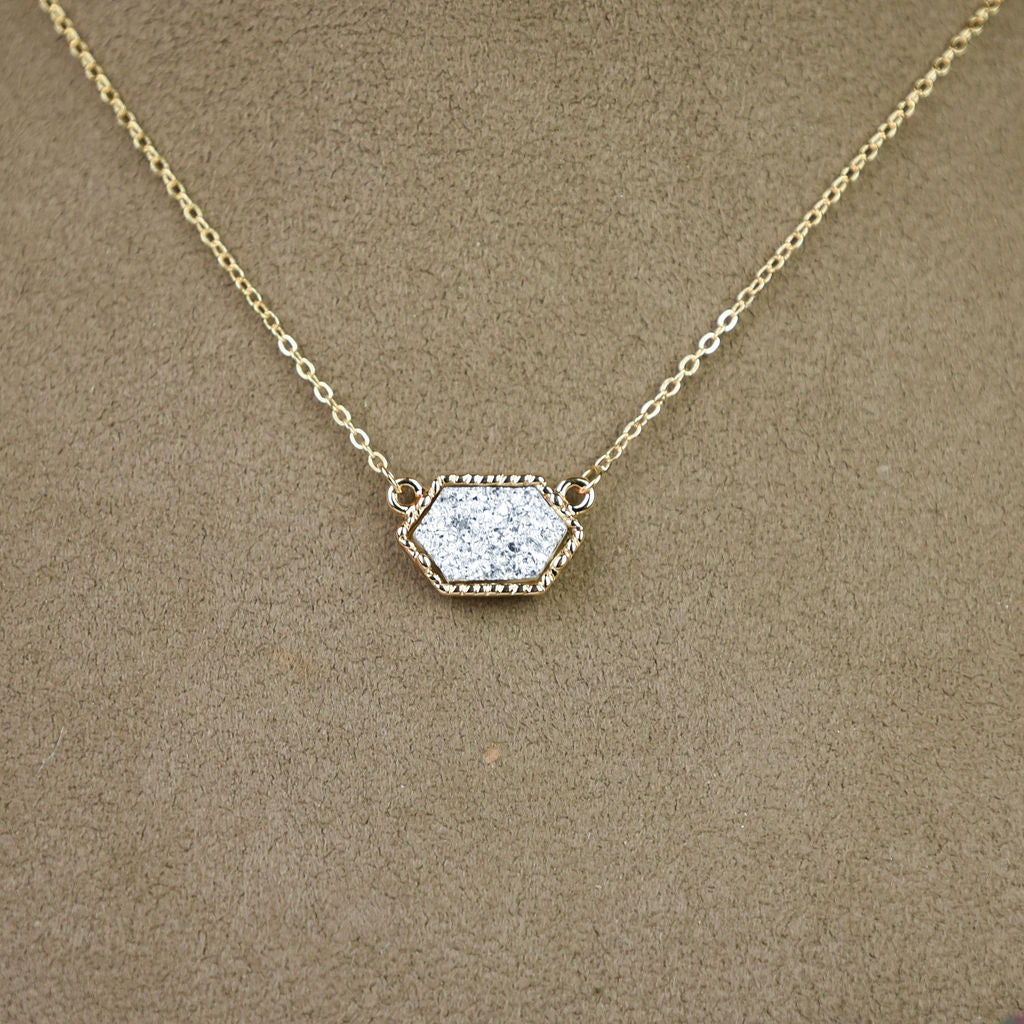 Annabelle Pendant Necklace with Gold Setting