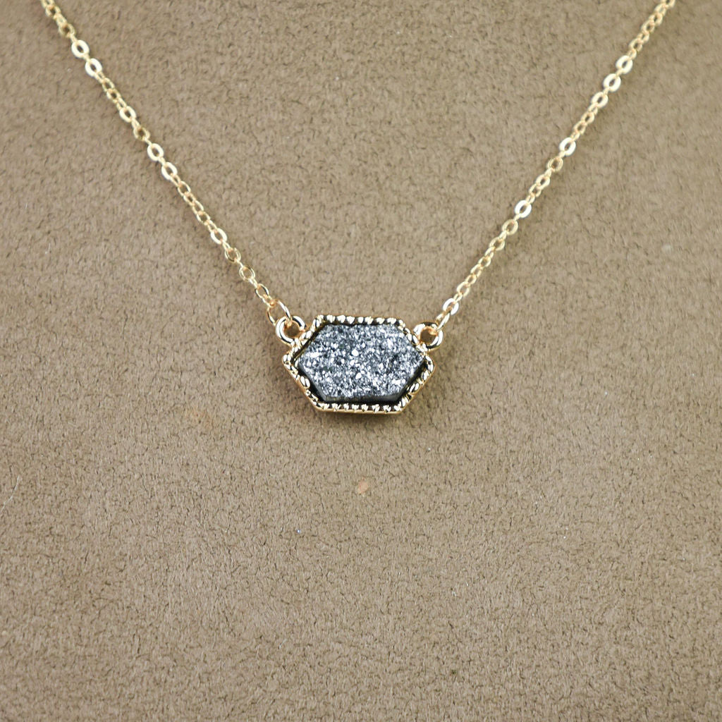 Annabelle Pendant Necklace with Gold Setting