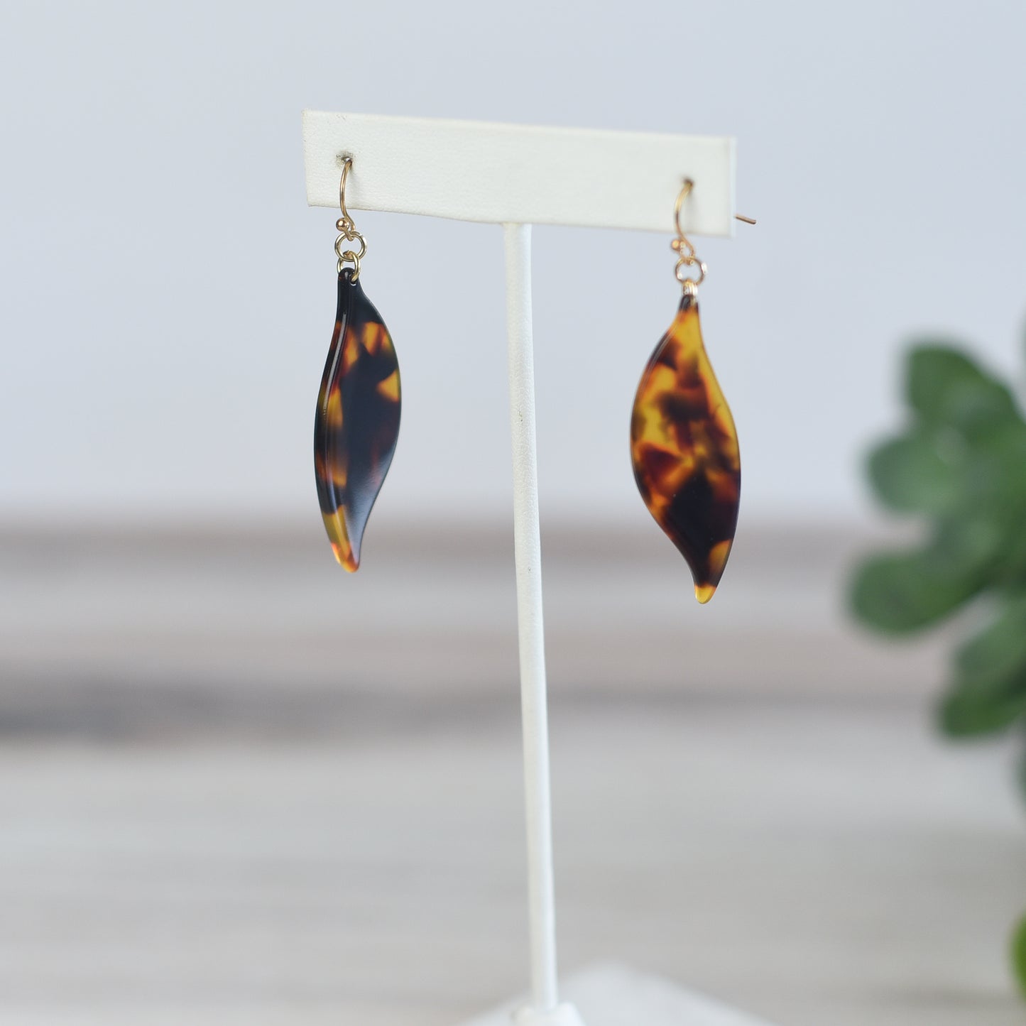 Tortoise Swirl Dangle Earrings