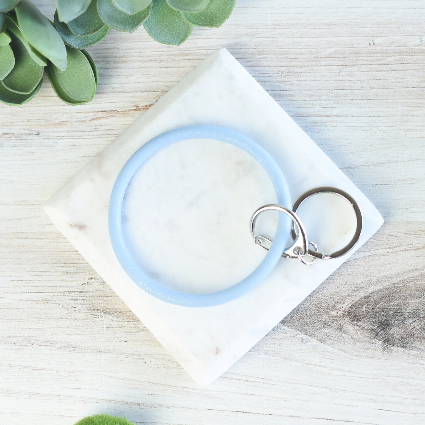 Penny Hands Free Slim Glitter Silicone Bangle Keychain Ring