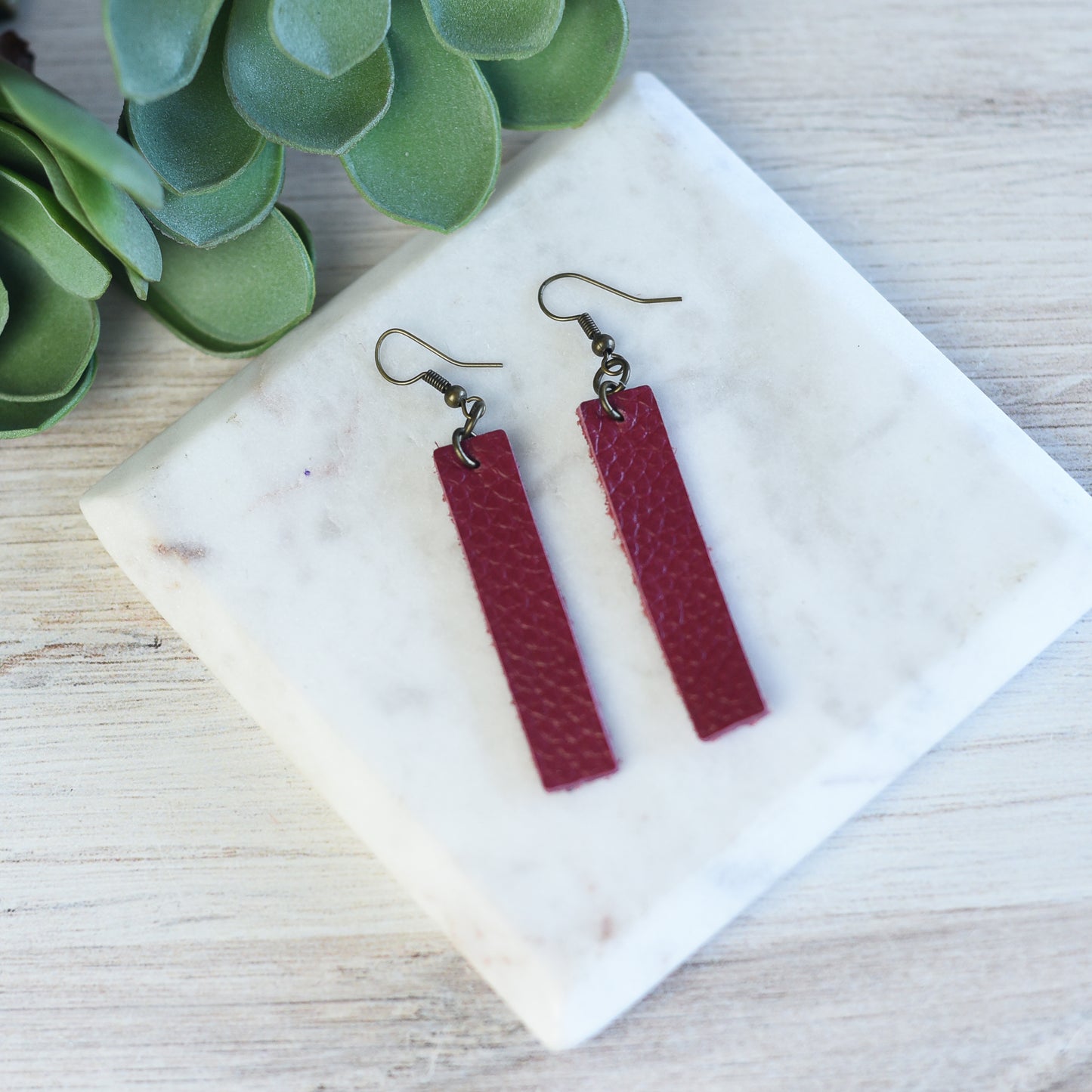 Genuine Leather Drop Dangle Earrings