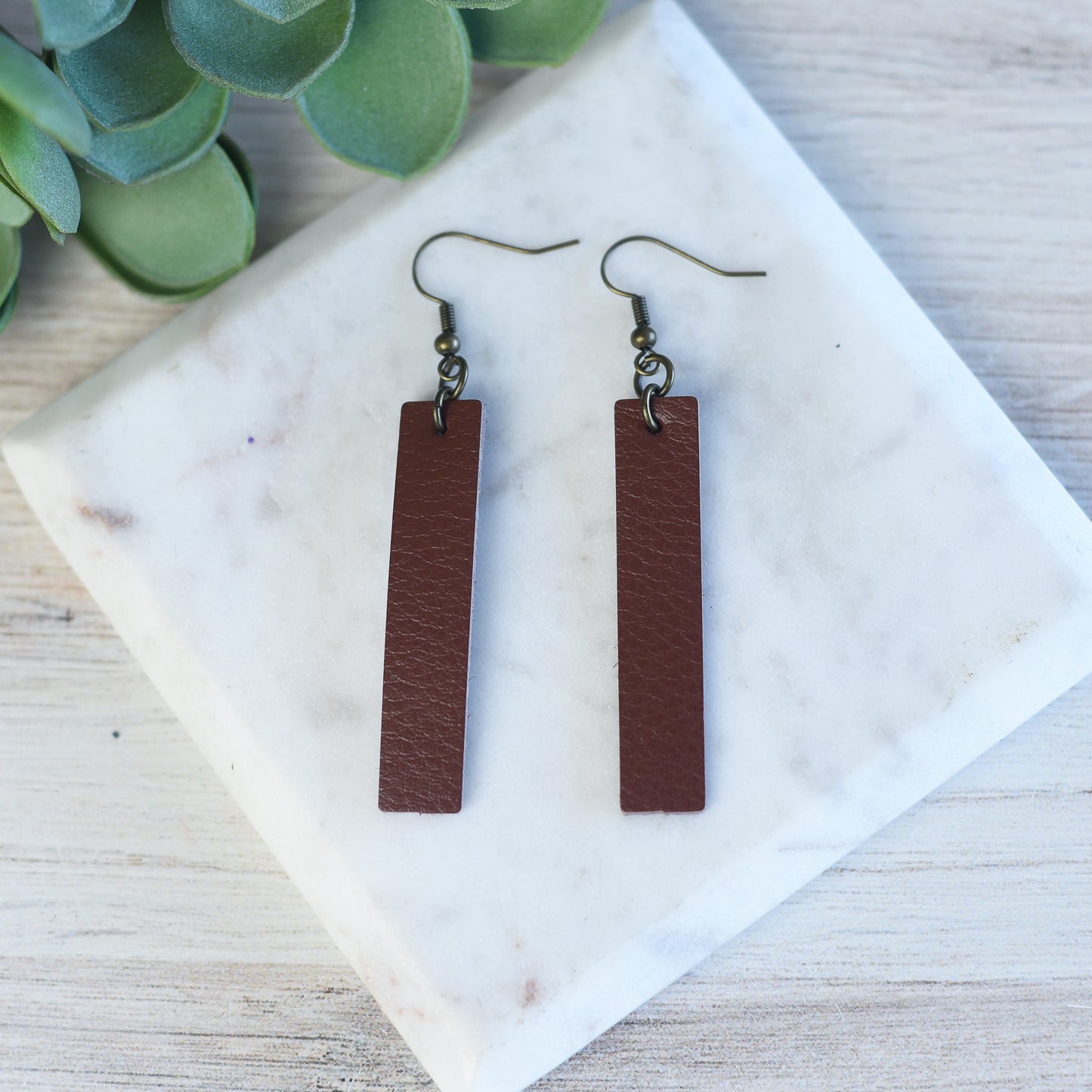 Genuine Leather Drop Dangle Earrings