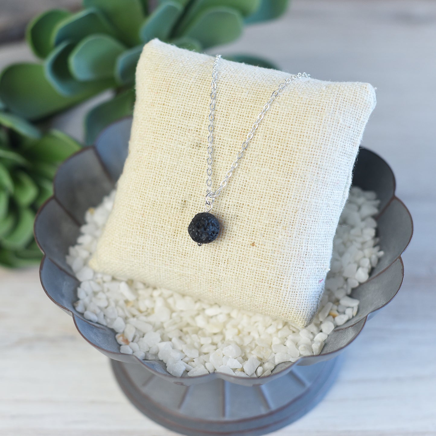 Essential Oil Lava Stone Pendant Necklaces