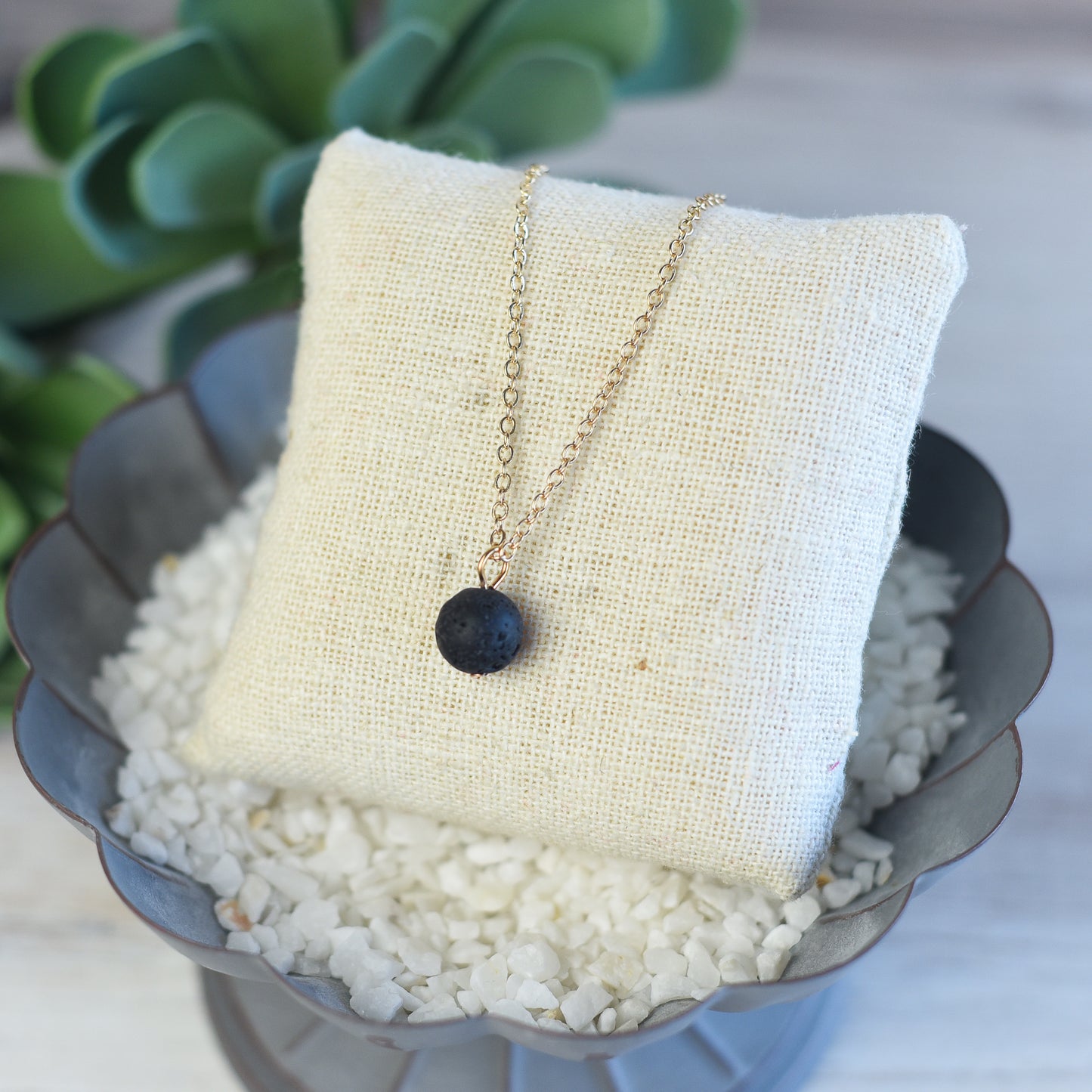 Essential Oil Lava Stone Pendant Necklaces