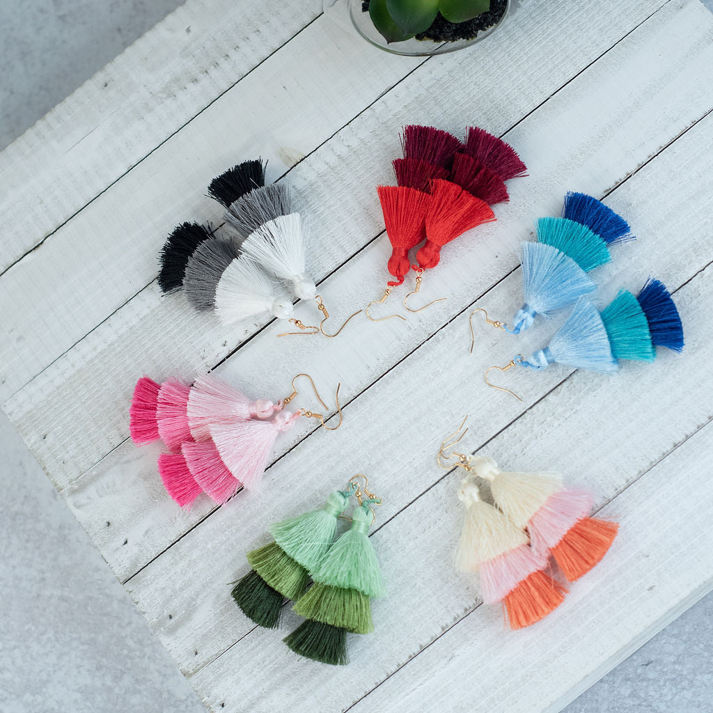 Ombré Silky Tassel Earrings