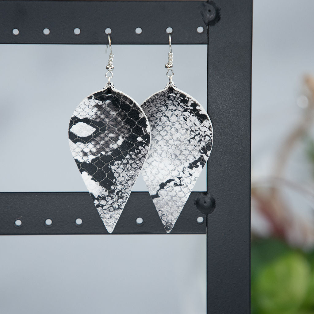 Snakeskin Print Dangle Earrings