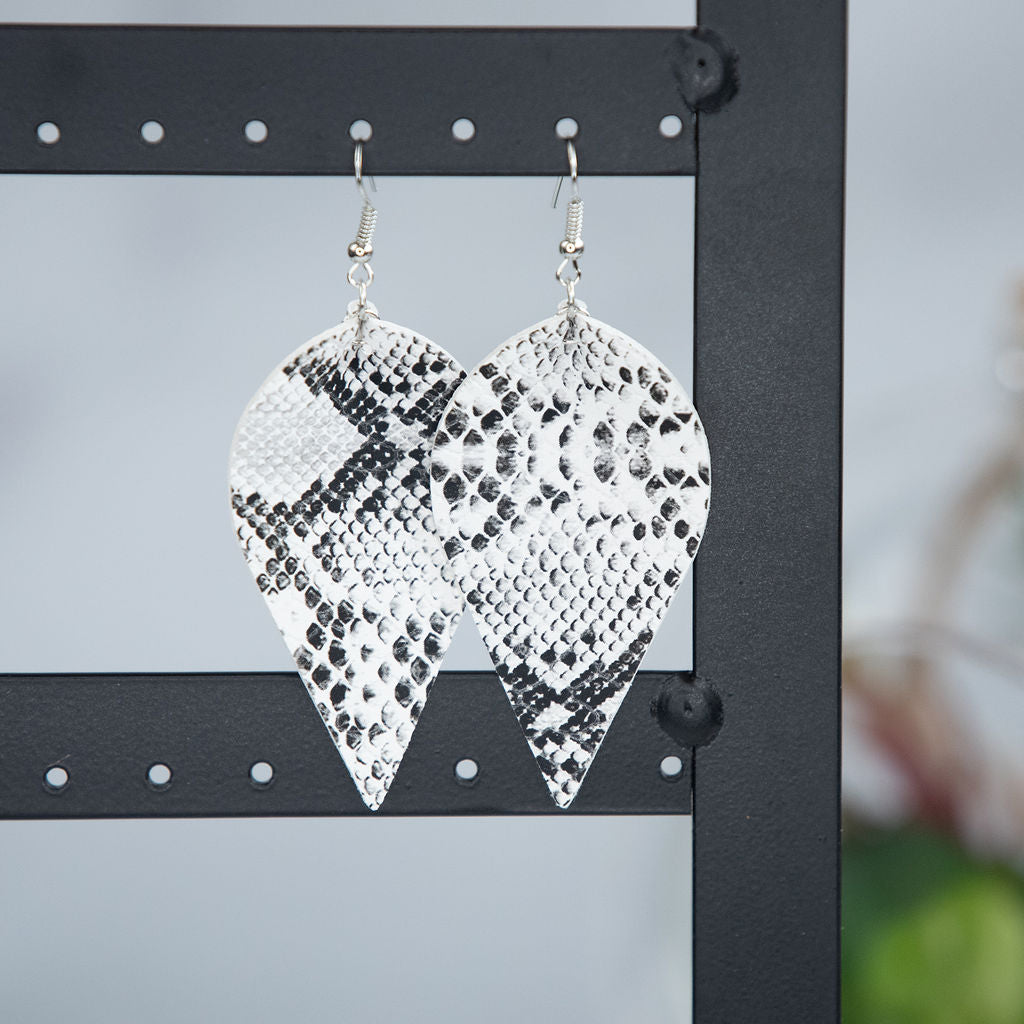 Snakeskin Print Dangle Earrings