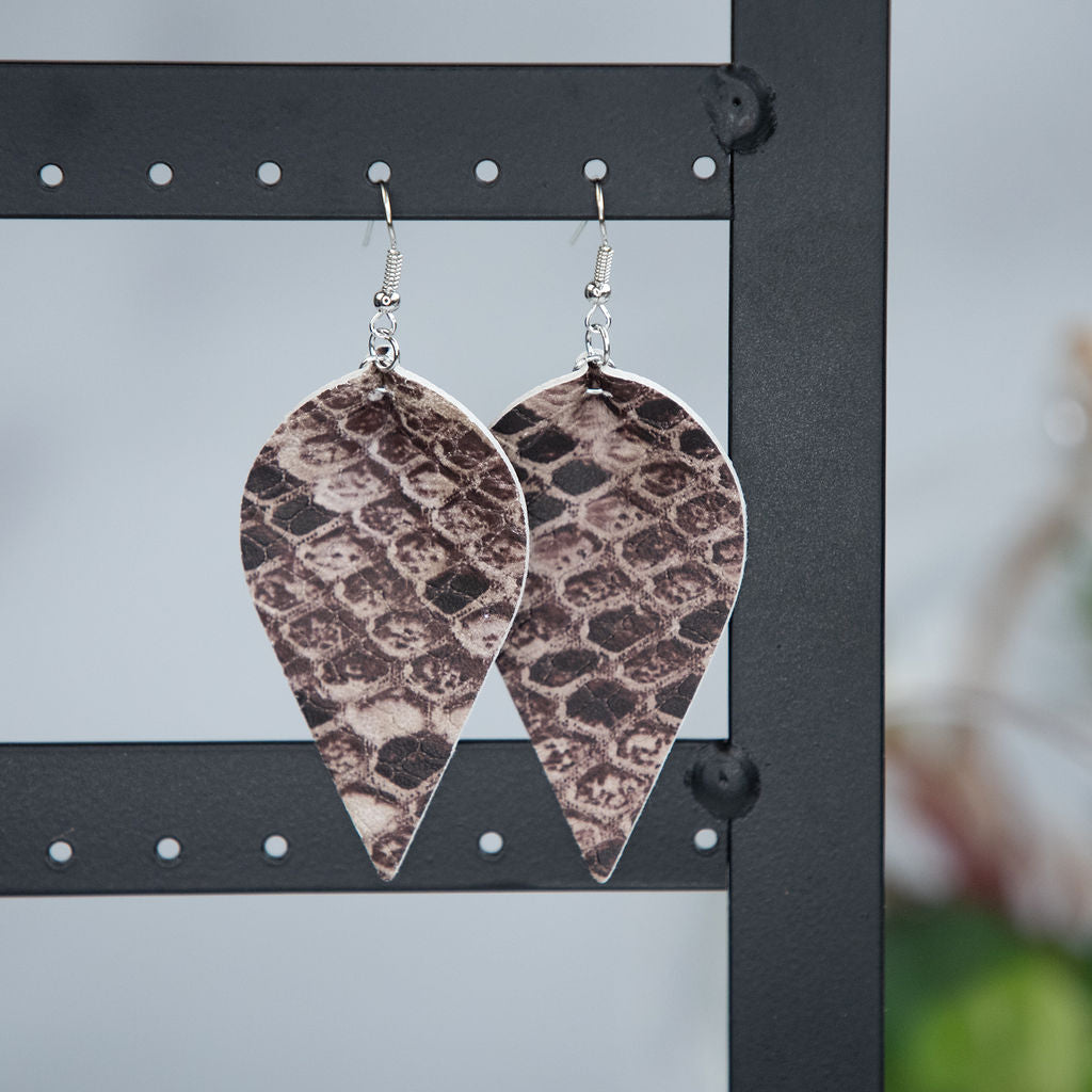 Snakeskin Print Dangle Earrings