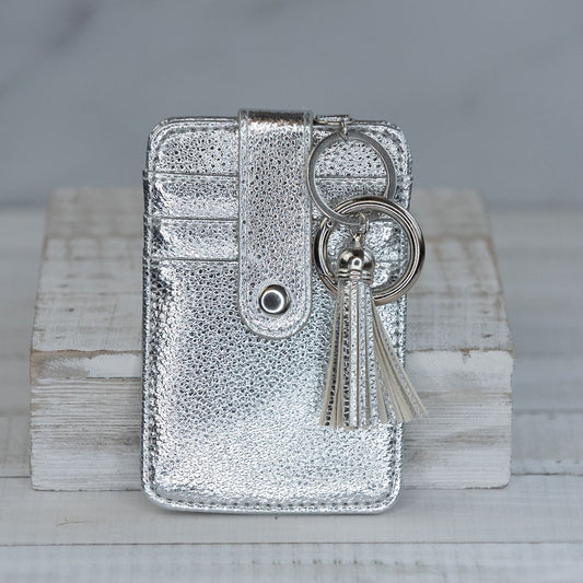 Candace Keychain Card Wallet-Silver