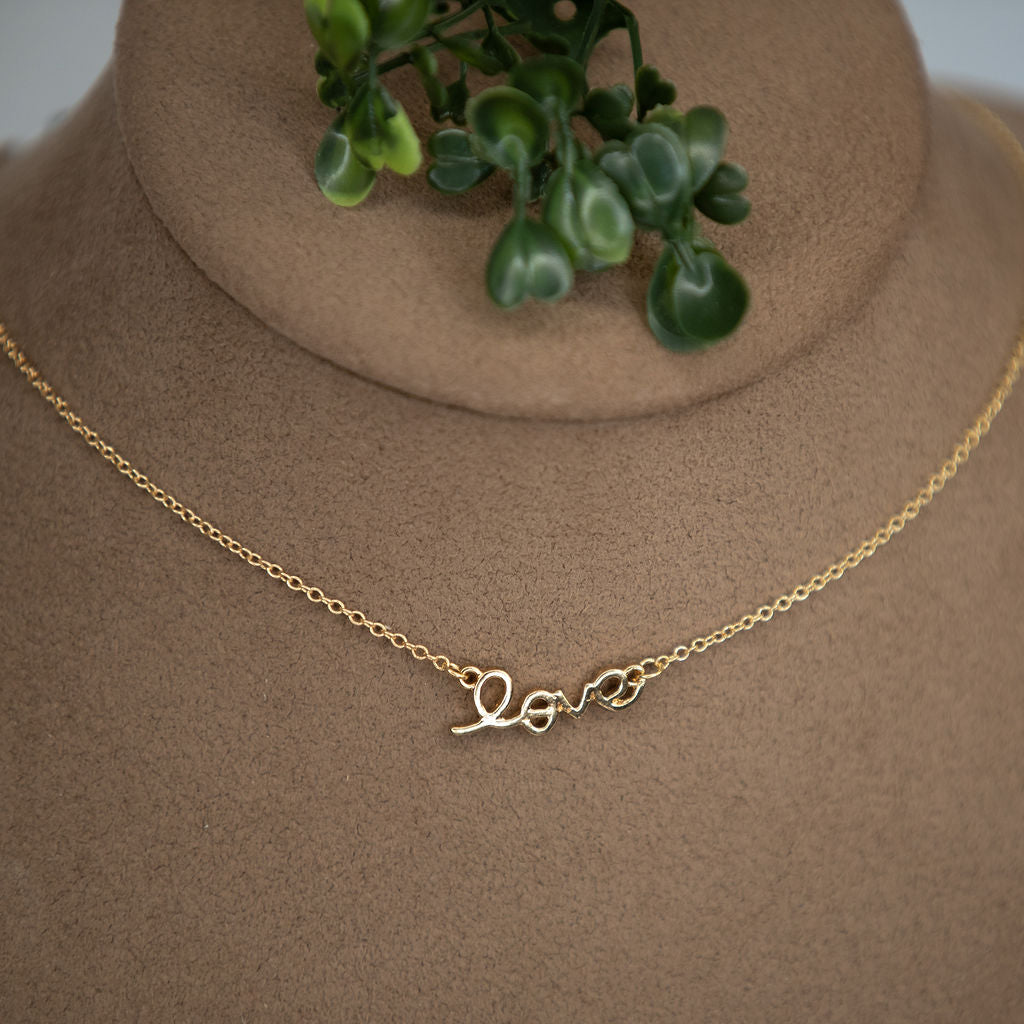 Script Love Pendant Necklace