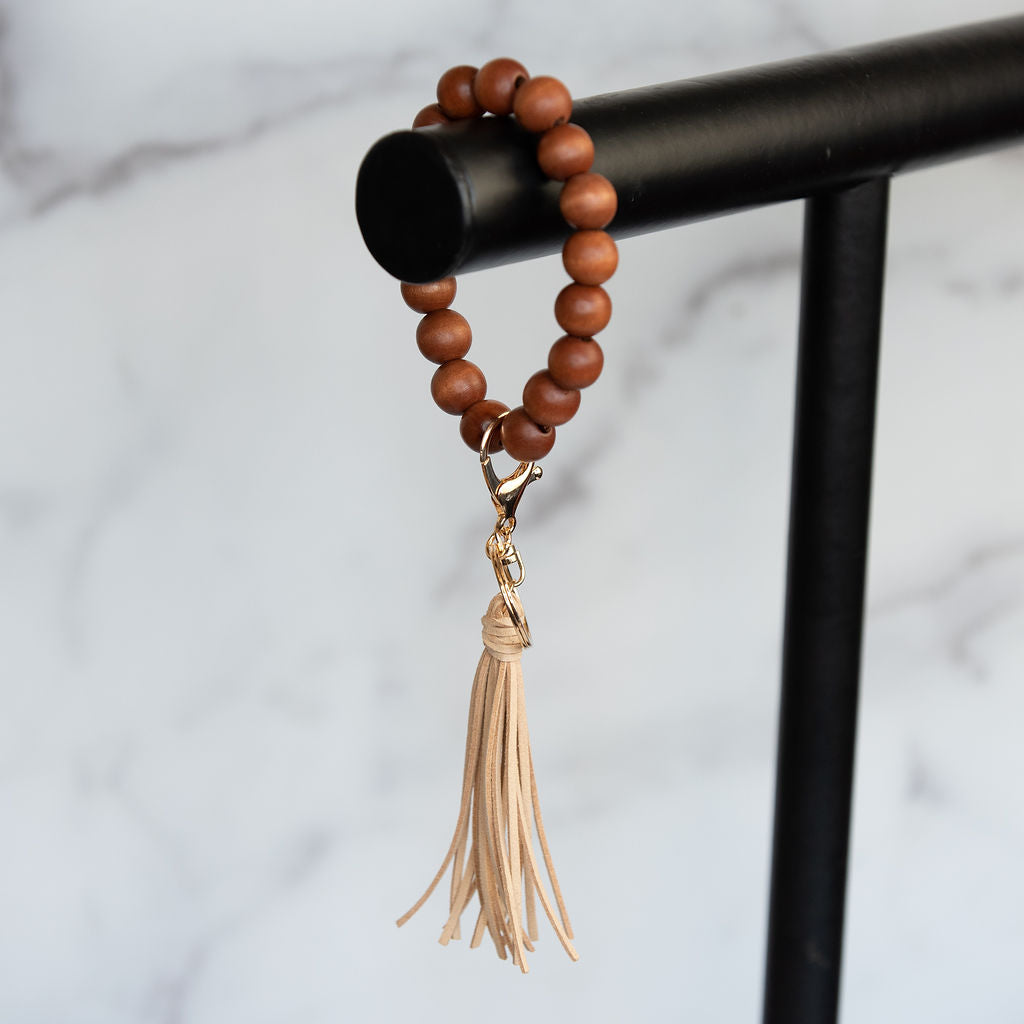 Wendy Hands Free Wood Beaded Keychain