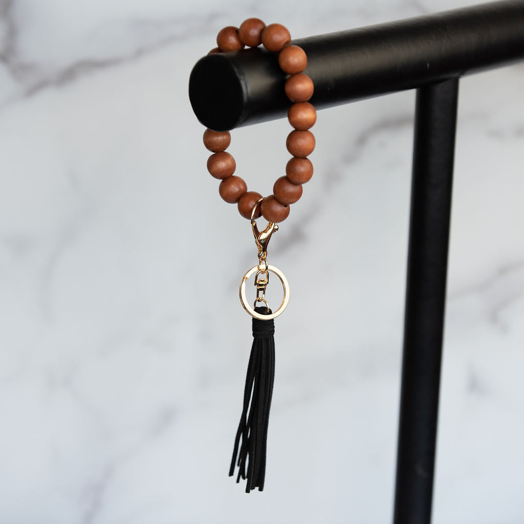 Wendy Hands Free Wood Beaded Keychain