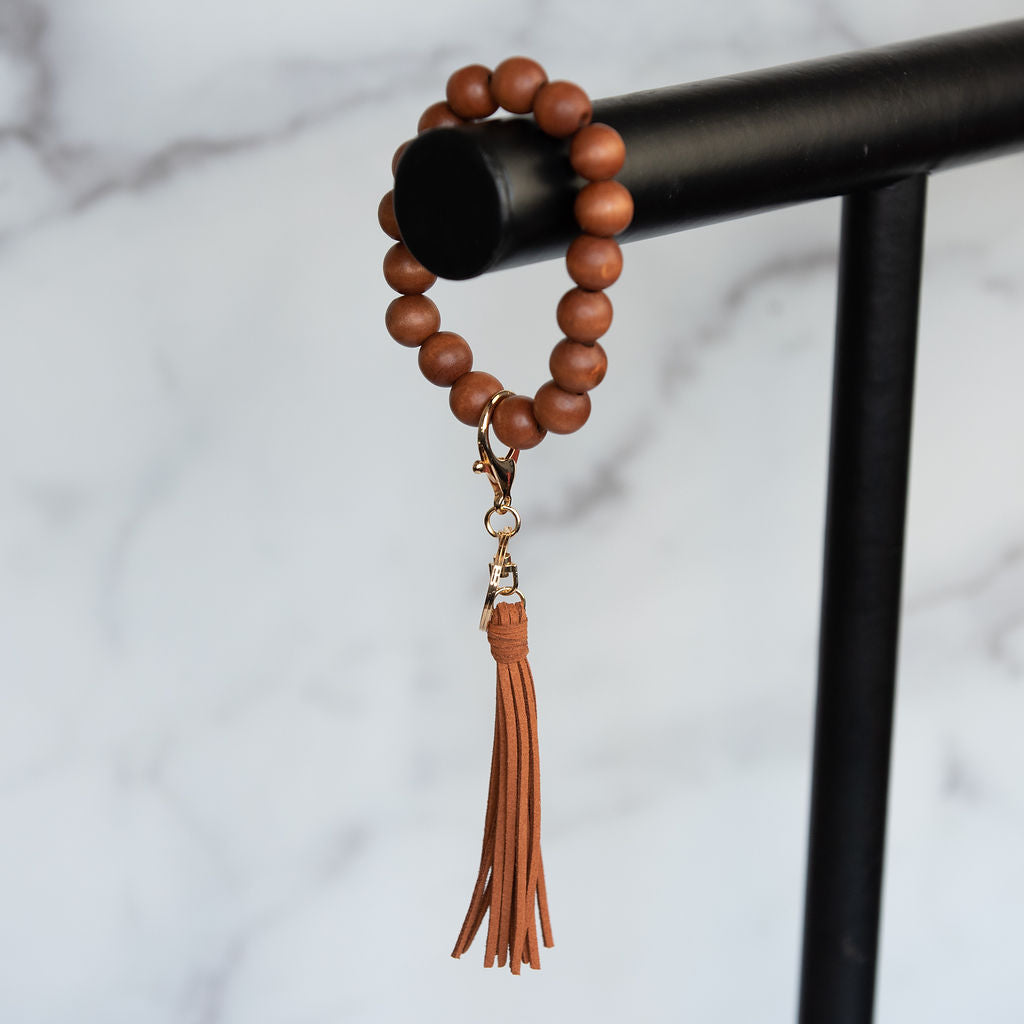 Wendy Hands Free Wood Beaded Keychain