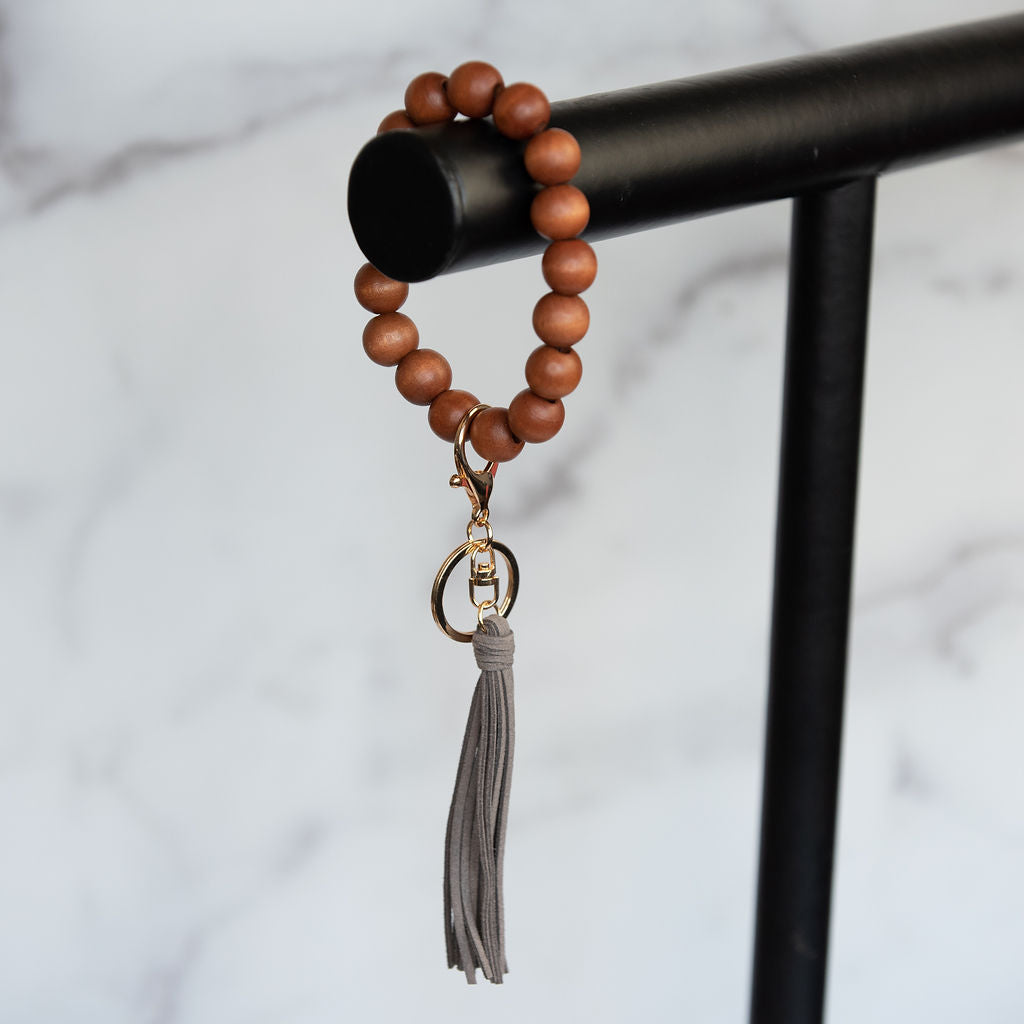 Wendy Hands Free Wood Beaded Keychain