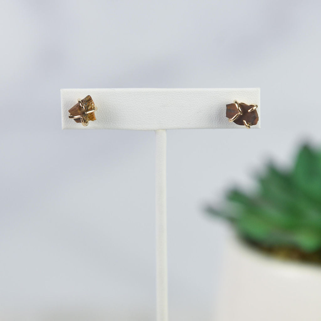 Tory Semi Precious Natural Stone Claw Stud Earrings
