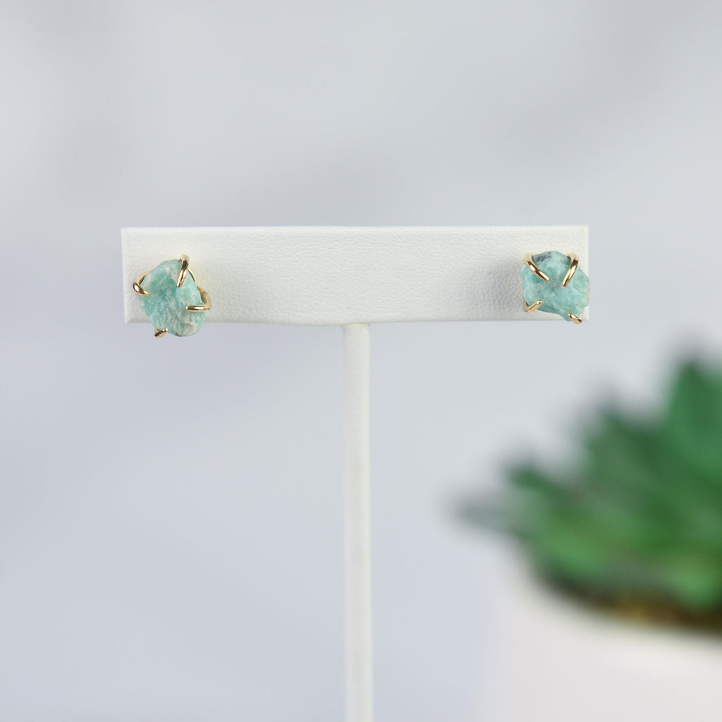 Tory Semi Precious Natural Stone Claw Stud Earrings