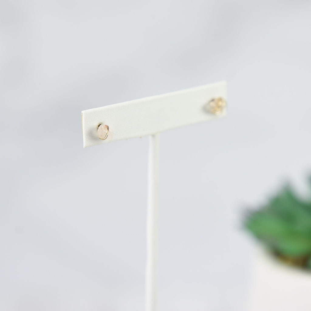 Kara Wire Wrapped Natural Stone Stud Earrings
