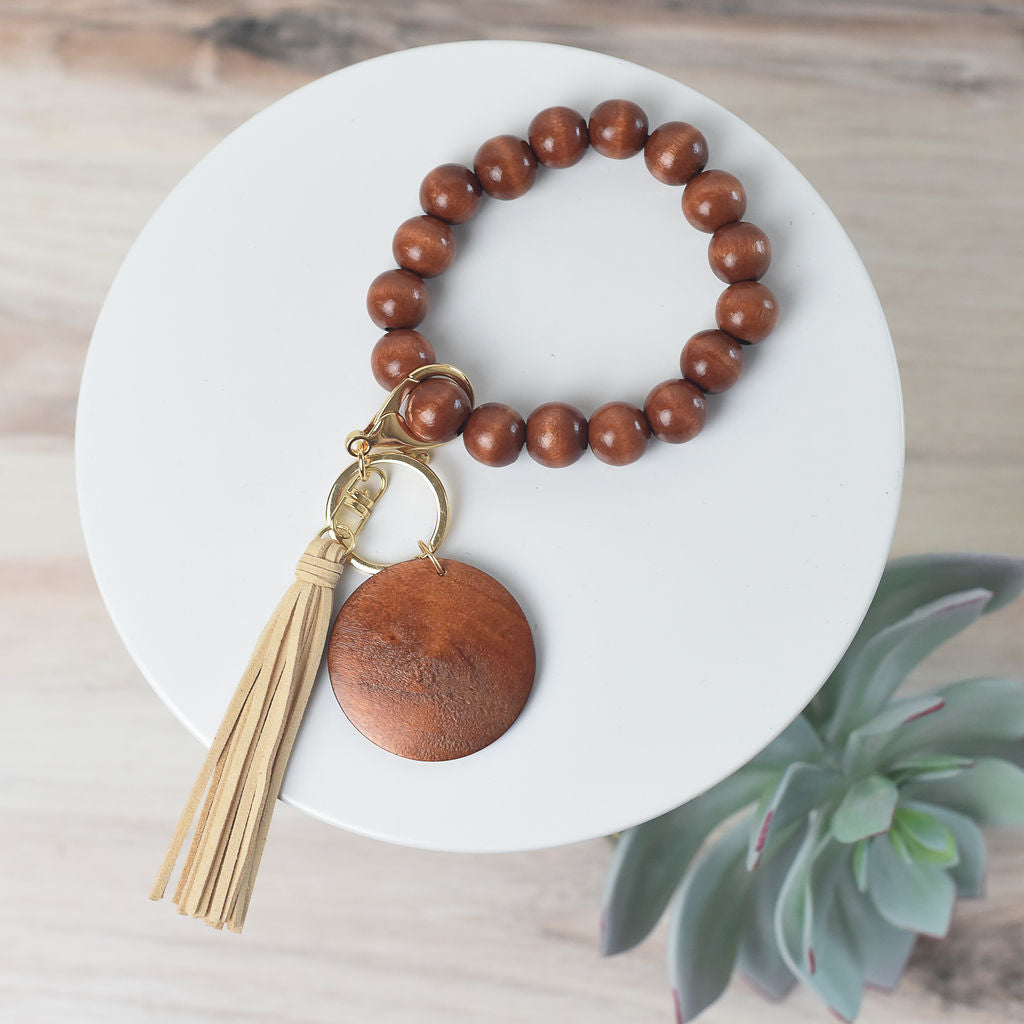 Wendy Hands Free Wood Beaded Keychain