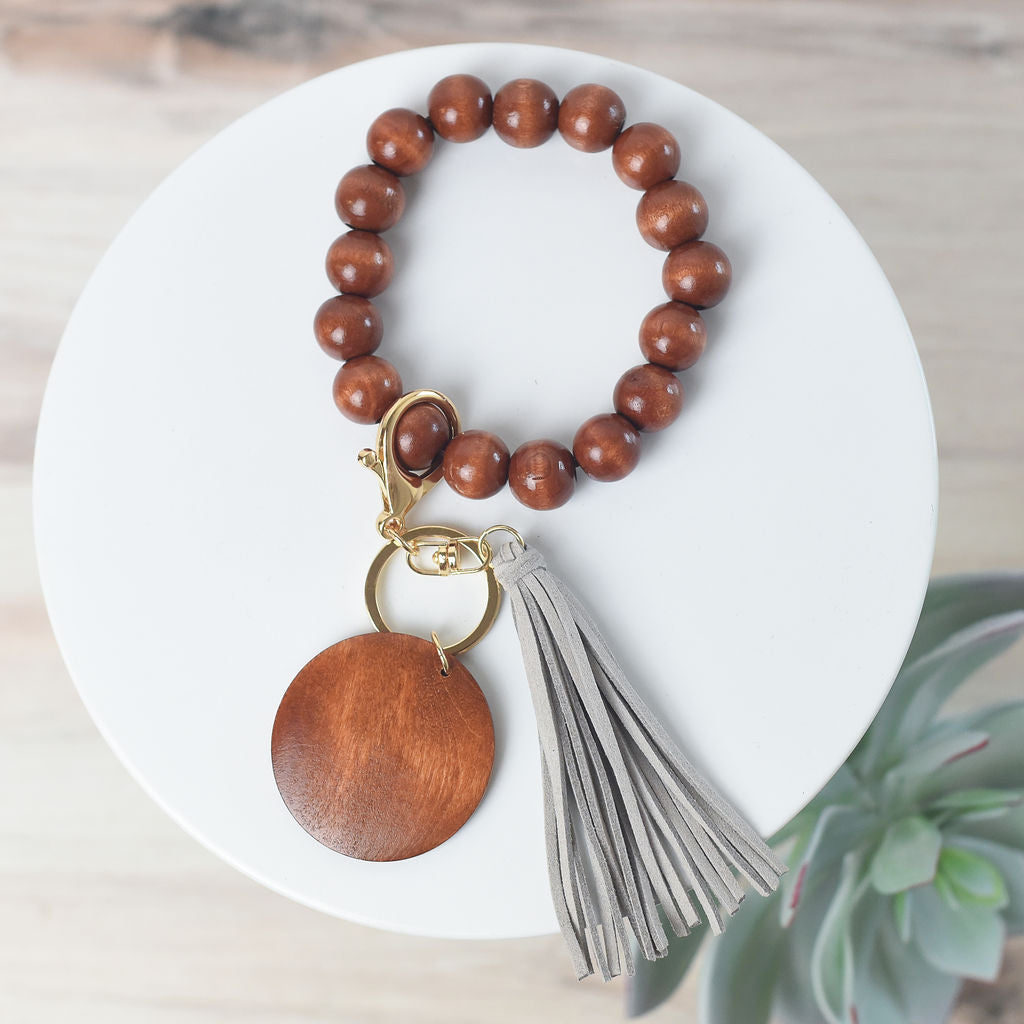 Wendy Hands Free Wood Beaded Keychain