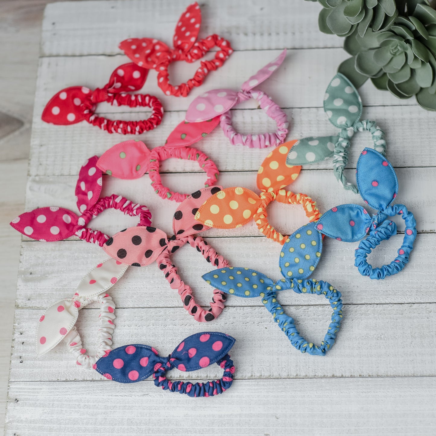 Rabbit Ear Cotton Hair Scrunches (sets of 12)