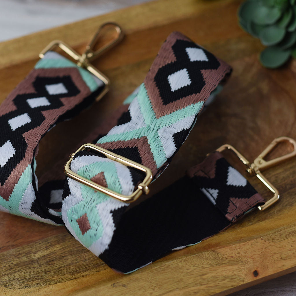 Woven Geometric Guitar Style Bag Straps