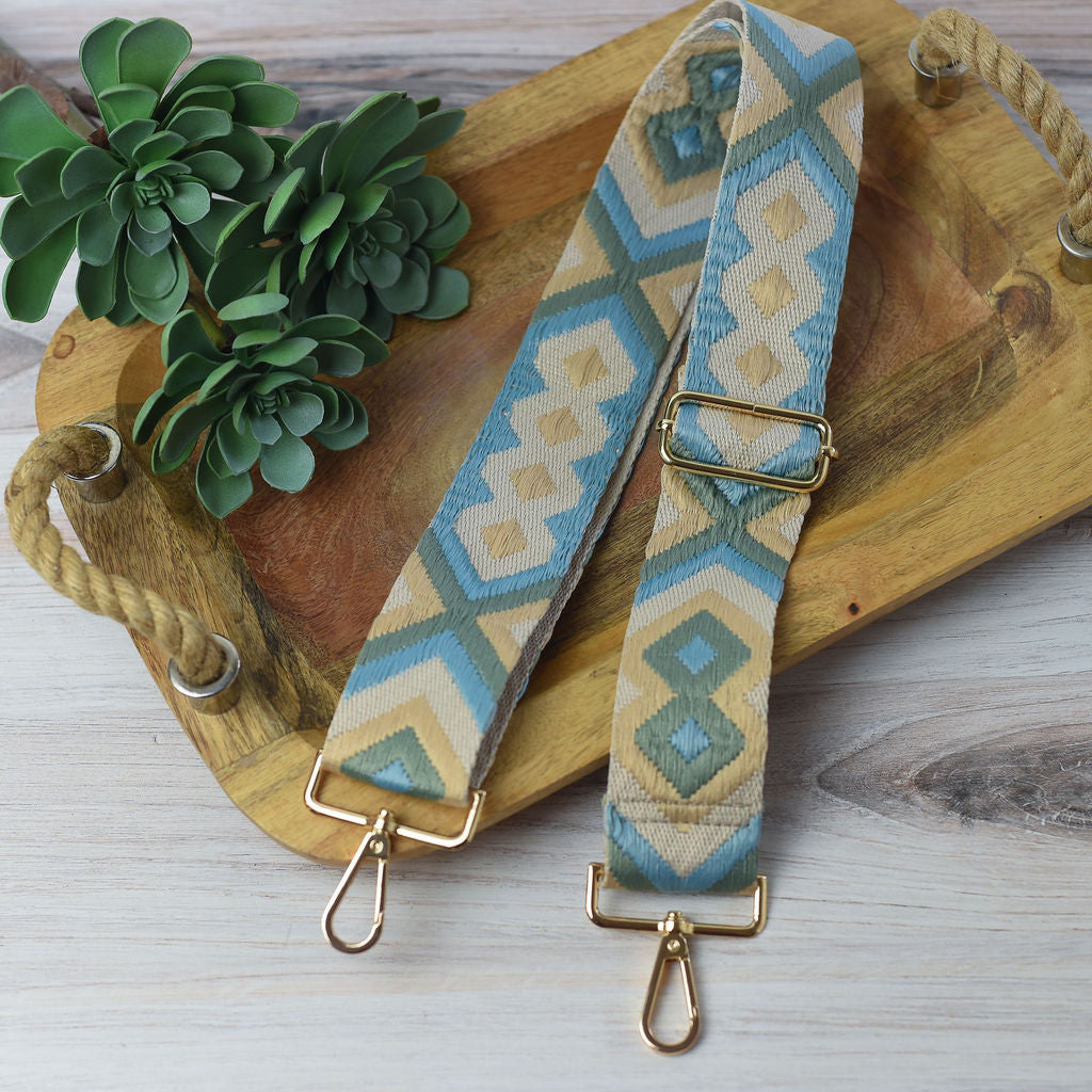 Woven Geometric Guitar Style Bag Straps