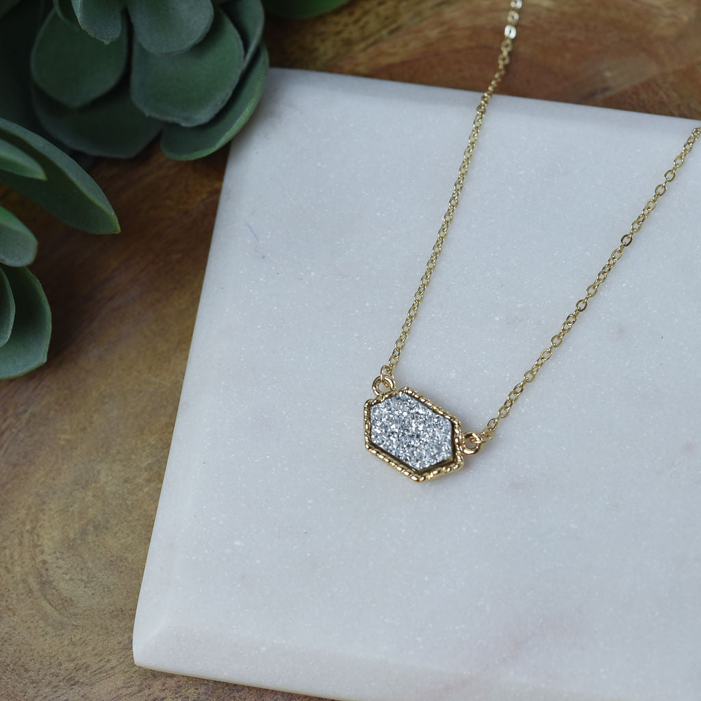 Annabelle Pendant Necklace with Gold Setting