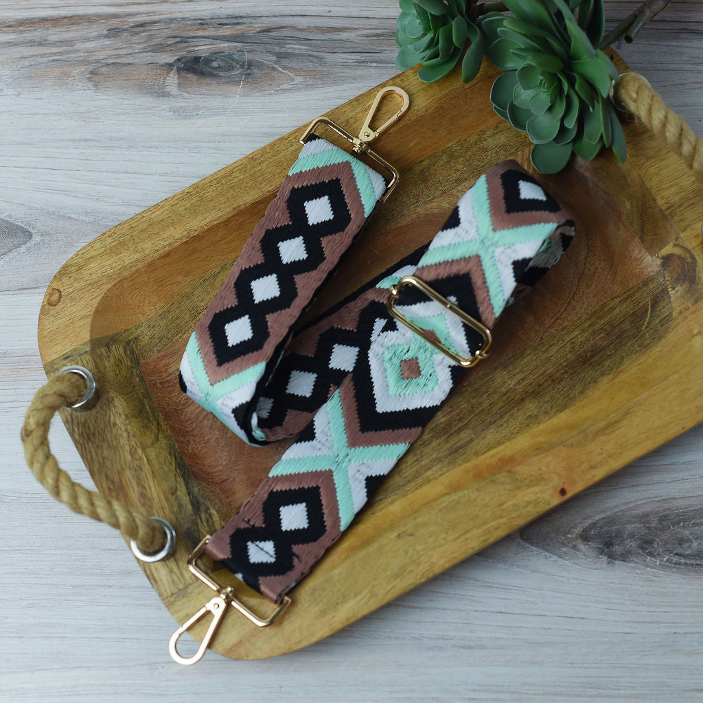Woven Geometric Guitar Style Bag Straps