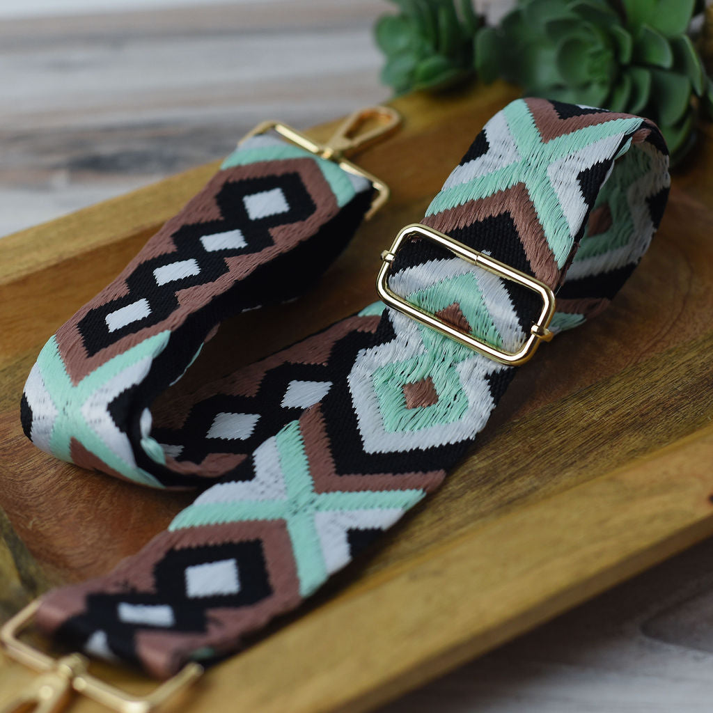 Woven Geometric Guitar Style Bag Straps